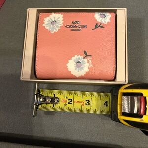 Coach Pink Wallet with Floral Accents